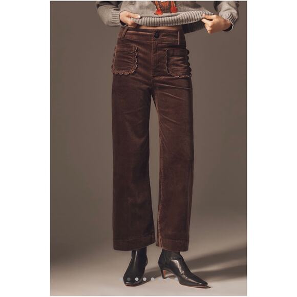 Anthropologie Pants - Maeve NEW Colette Scallop Corduroy Crop Wide Brown 28T Pants